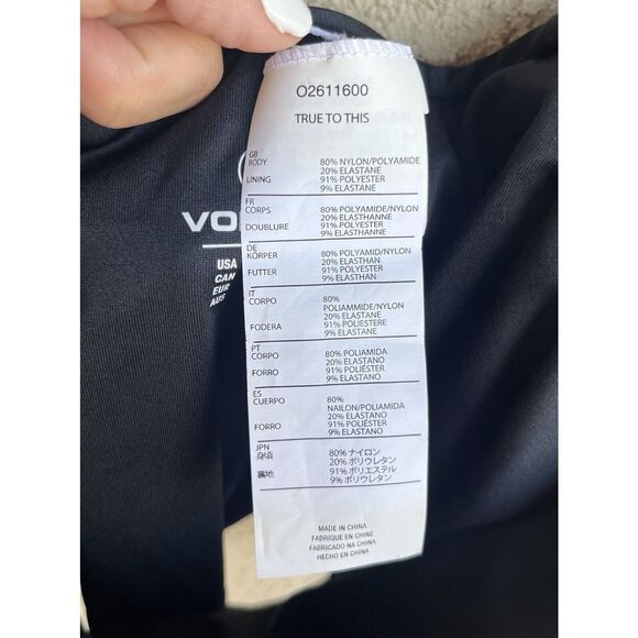 Volcom Simply Solid Retro High Thigh Cut Bikini Bottom - Size M - Black - Picture 7 of 8